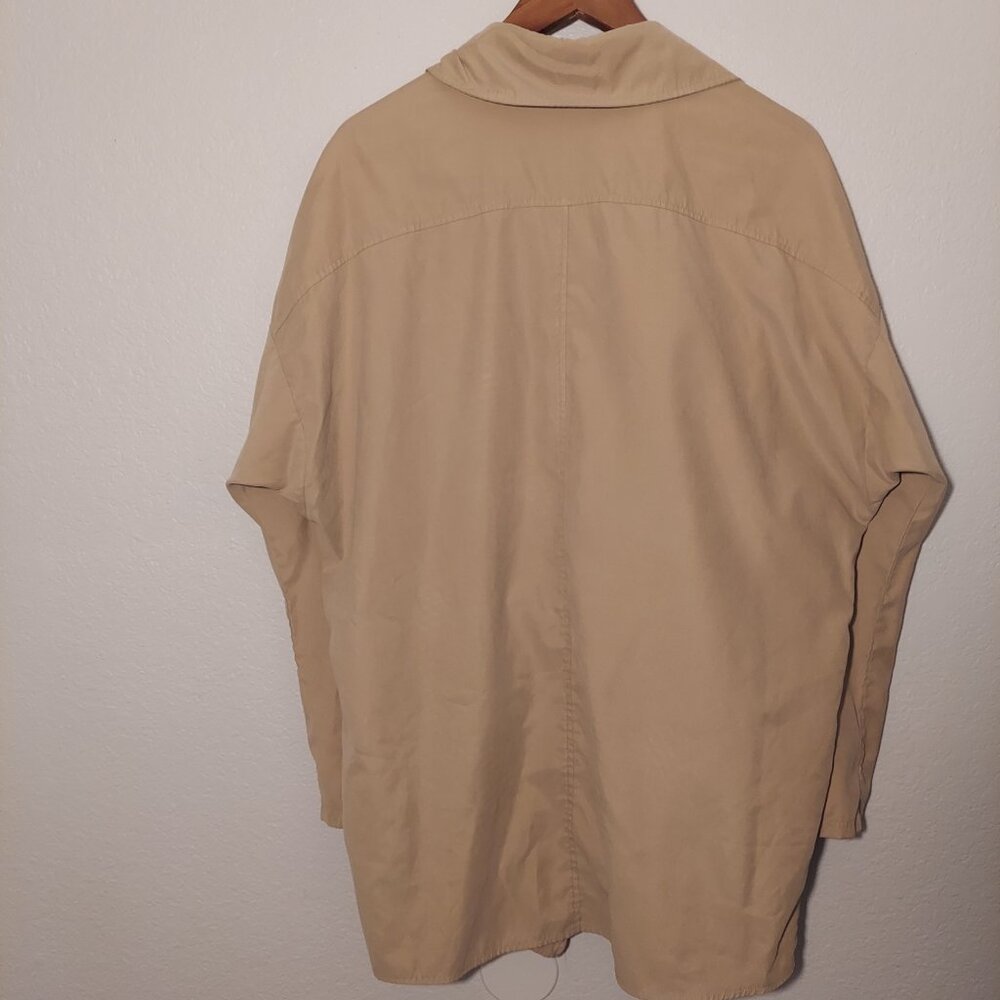 Nectar Clothing Beige Draped Open Front Trench Coat Size L - Picture 9 of 10